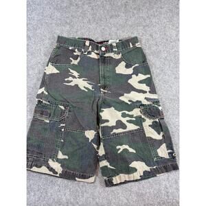 VTG JNCO Flamehead USA Camo Cargo Shorts Youth 14 Camouflage Military Grunge Y2K
